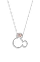 Women's Disney Mickey Heart Crystal Pave Pendant Necklace