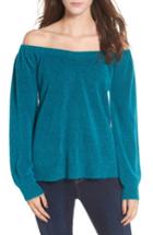 Women's Bp. Off The Shoulder Sweater, Size - Blue/green