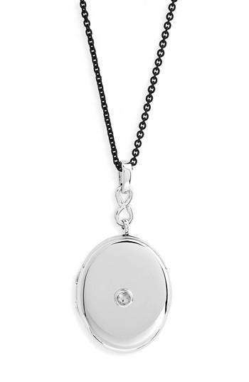 Women's Monica Rich Kosann Sterling Silver White Sapphire Locket