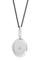 Women's Monica Rich Kosann Sterling Silver White Sapphire Locket