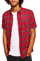 Men's Topman Muscle Fit Tartan Check Shirt