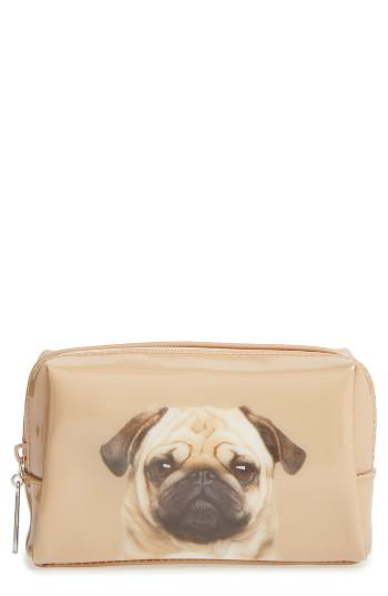 Catseye London Caramel Pug Cosmetics Case, Size - Pug On Caramel