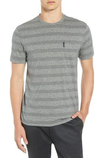 Men's Ben Sherman Heathered Stripe Cotton Pocket T-shirt - Grey