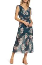 Women's Nsr Floral Midi Dress - Green