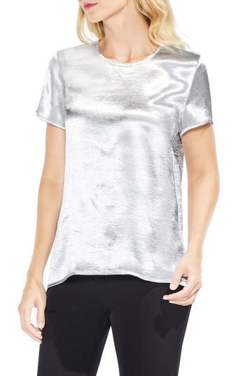 Women's Vince Camuto Metallic Satin Blouse, Size - Metallic