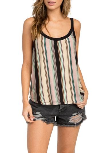 Women's Rvca Meadow Stripe Camisole - Grey