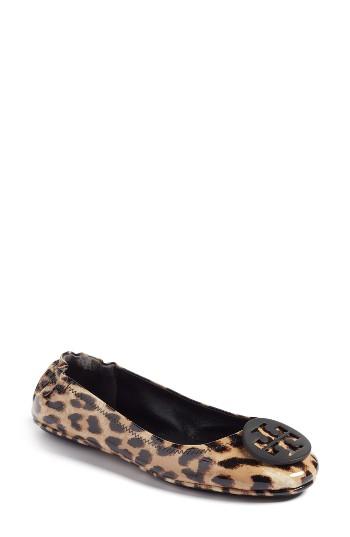 Women's Tory Burch 'minnie' Travel Ballet Flat M - White