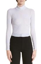 Women's Eckaus Latta Floral Velvet Burnout Baby Turtleneck - Purple