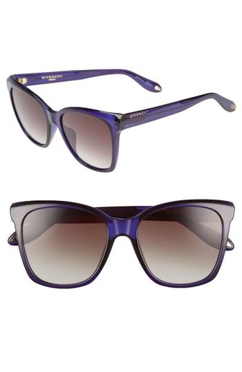 Women's Givenchy 55mm Cat Eye Sunglasses - Blue