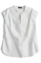 Women's J.crew Cotton Poplin Cap Sleeve Top, Size - White