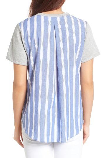 Petite Women's Gibson Woven Back French Terry Sweatshirt P - Grey