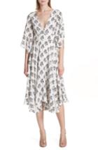 Women's A.l.c. Mckenna Print Asymmetrical Silk Dress - White