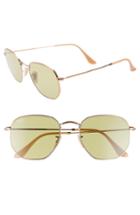 Women's Ray-ban 54mm Evolve Photochromic Hexagon Sunglasses - Gold/ Green Solid