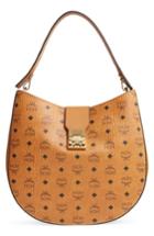 Mcm Patricia Visetos Large Coated Canvas Hobo - Brown
