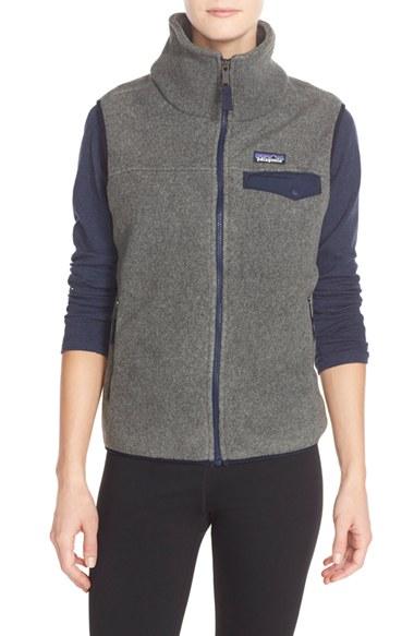 Women's Patagonia 'snap-t' Fleece Vest - Grey