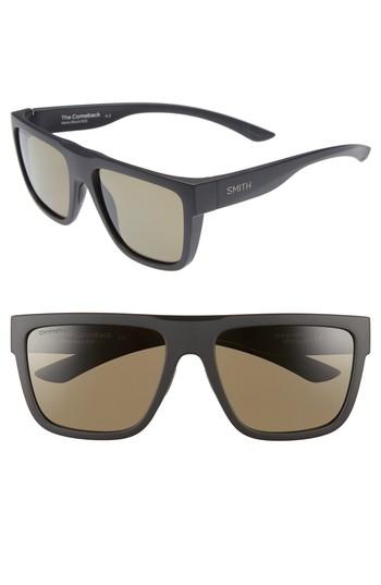 Women's Smith The Comeback 58mm Chromapop(tm) Square Sunglasses - Matte Black