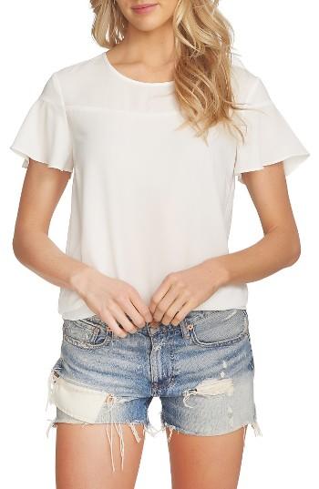 Women's 1.state Ruffle Sleeve Top, Size - White