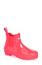 Women's Hunter Original Gloss Waterproof Chelsea Boot M - Pink