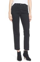 Women's Ag The Isabelle High Waist Crop Straight Leg Jeans - Black