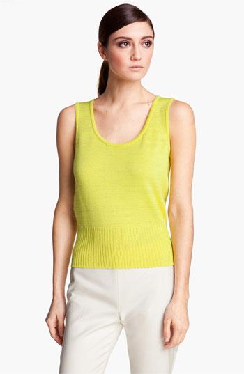 St. John Yellow Label Space Dye Stripe Tank Neon Yellow/
