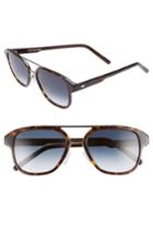 Men's Cutler And Gross 55mm Polarized Aviator Sunglasses - Dark Turtle/ Blue
