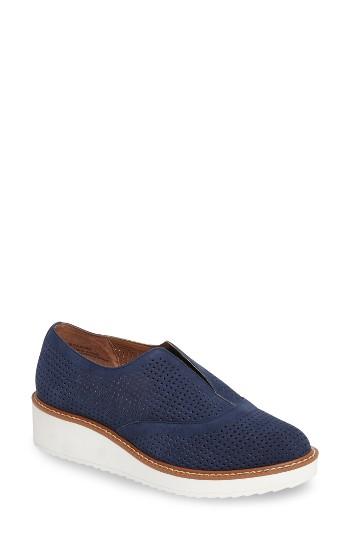 Women's Halogen Leigh Perforated Platform Wedge Sneaker M - Blue