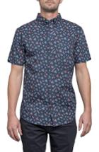 Men's Ben Sherman Slim Fit Print Short Sleeve Sport Shirt - Blue
