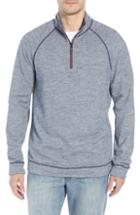 Men's Tommy Bahama On The Doubles Mock Neck Quarter Zip Pullover - Blue