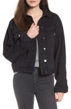 Women's Topshop Boutique Boxy Denim Jacket Us (fits Like 0-2) - Black
