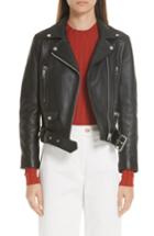 Women's Acne Studios Mock Core Leather Moto Jacket Us / 40 Eu - Black