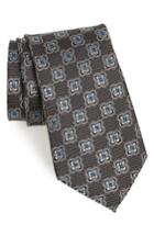Men's Nordstrom Men's Shop Spatoni Medallion Silk Tie, Size - Grey