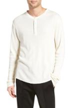 Men's Vince Thermal Knit Long Sleeve Henley T-shirt - Black