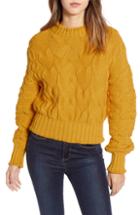 Women's Love By Design Textured Cable Knit Sweater - Yellow