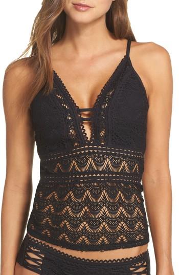 Women's Becca Color Play Tankini Top - Black