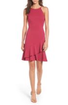 Women's Soprano Ruffle Hem Knit Dress - Pink