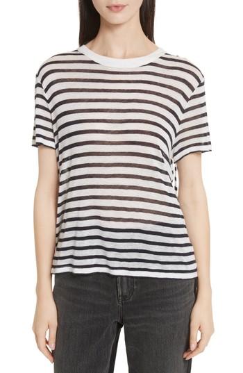 Women's T By Alexander Wang Back Tie Stripe Slub Jersey Tee