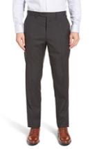 Men's John W. Nordstrom Torino Traditional Fit Flat Front Houndstooth Trousers - Black