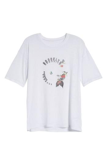 Women's Treasure & Bond Graphic Slub Tee, Size - White