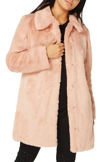 Women's Dorothy Perkins Dolly Faux Fur Jacket Us / 8 Uk - Pink