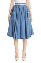 Women's Calvin Klein 205w39nyc Zip Detail Circle Skirt Us / 36 It - Blue