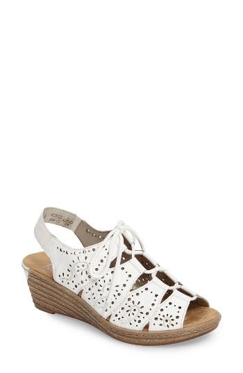 Women's Rieker Antistress Fanni Wedge Sandal Eu - White