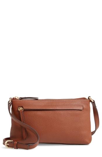 Nordstrom Mya Leather Crossbody Bag - Brown