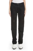 Women's Calvin Klein 205w39nyc Silk Knee Patch Straight Leg Jeans - Black