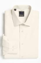 Men's David Donahue Regular Fit Oxford Dress Shirt - 34/35 - Ivory