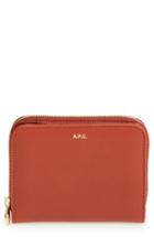 Women's A.p.c. 'portefeuille' Leather Wallet - Brown