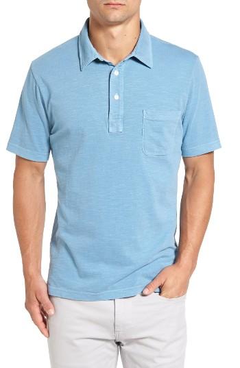 Men's Faherty Slub Jersey Polo, Size - Blue