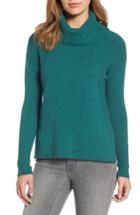 Women's Caslon Cozy Rib Detail Relaxed Turtleneck - Green