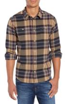 Men's Rvca Ludlow Plaid Flannel Shirt - Brown