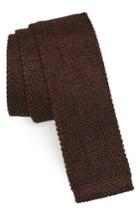 Men's Nordstrom Men's Shop Stuart Silk Knit Tie, Size - Brown