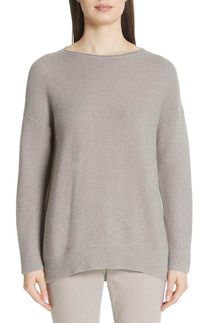 Women's Fabiana Filippi Merino Wool, Silk & Cashmere Blend Sweater Us / 42 It - Grey